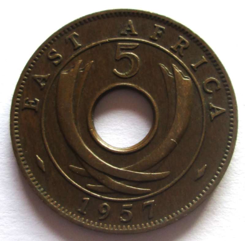 1957 East Africa 5 Cents