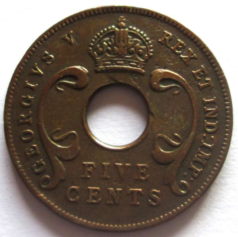 1934 East Africa 5 Cents