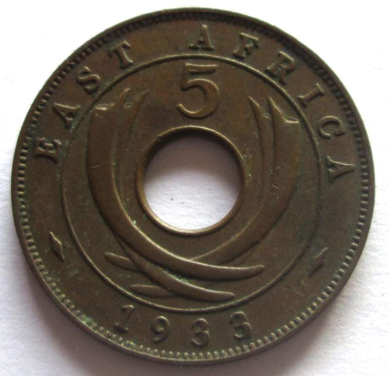 1933 East Africa 5 Cents