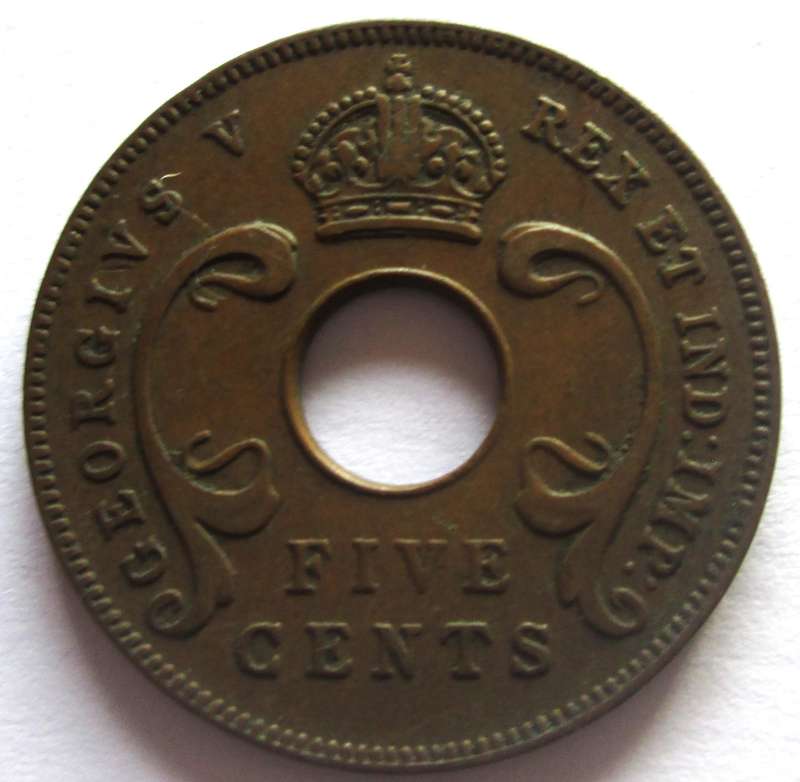 1933 East Africa 5 Cents