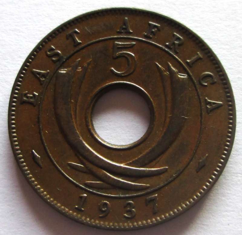1937 East Africa 5 Cents