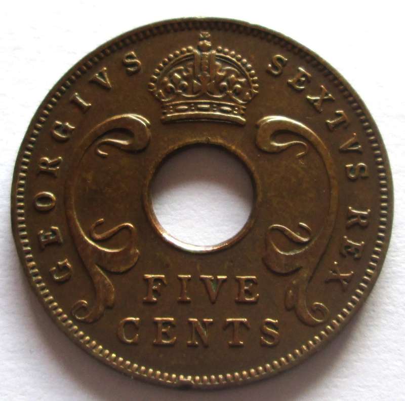 1949 East Africa 5 Cents