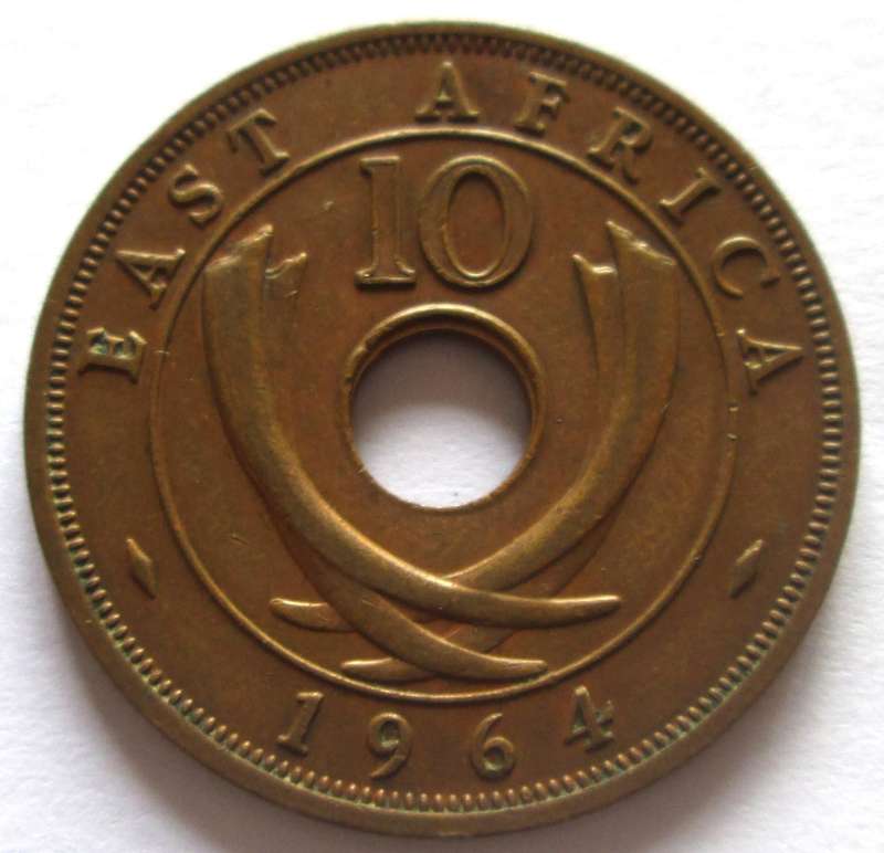 1964 East Africa 10 Cents