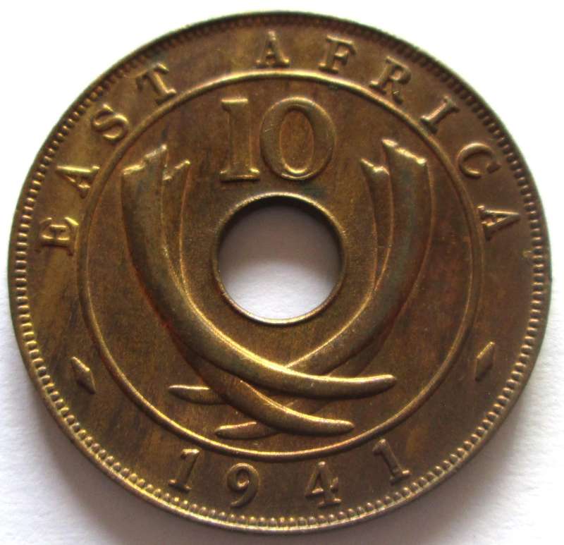 1941 East Africa 10 Cents