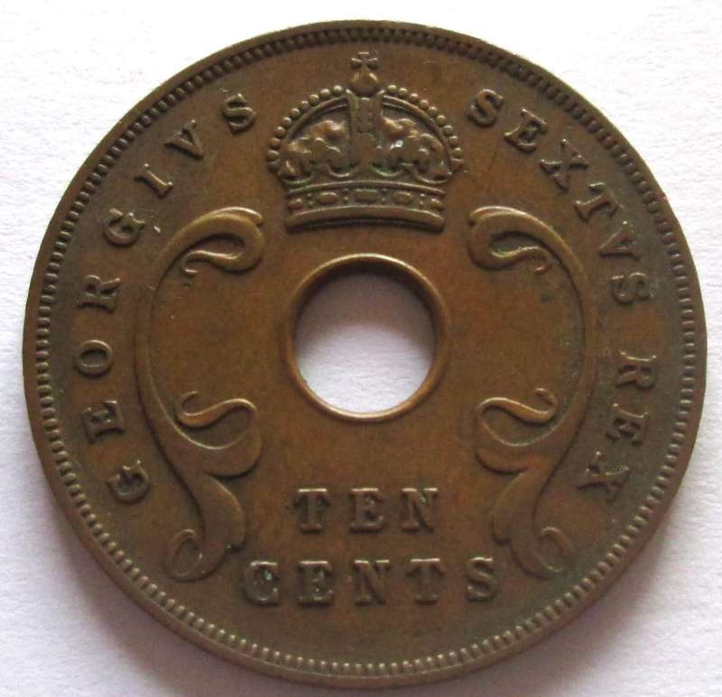1949 East Africa 10 Cents
