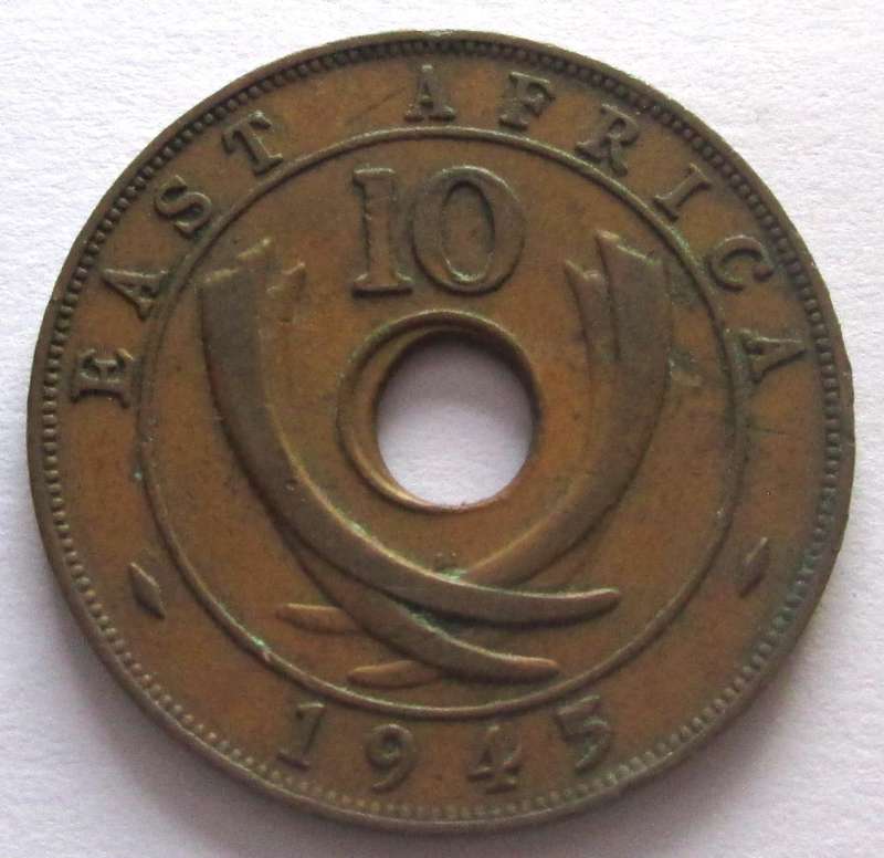 1945 East Africa 10 Cents