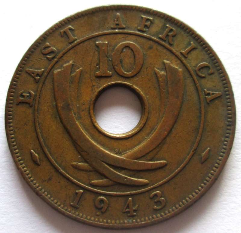 1943 East Africa 10 Cents