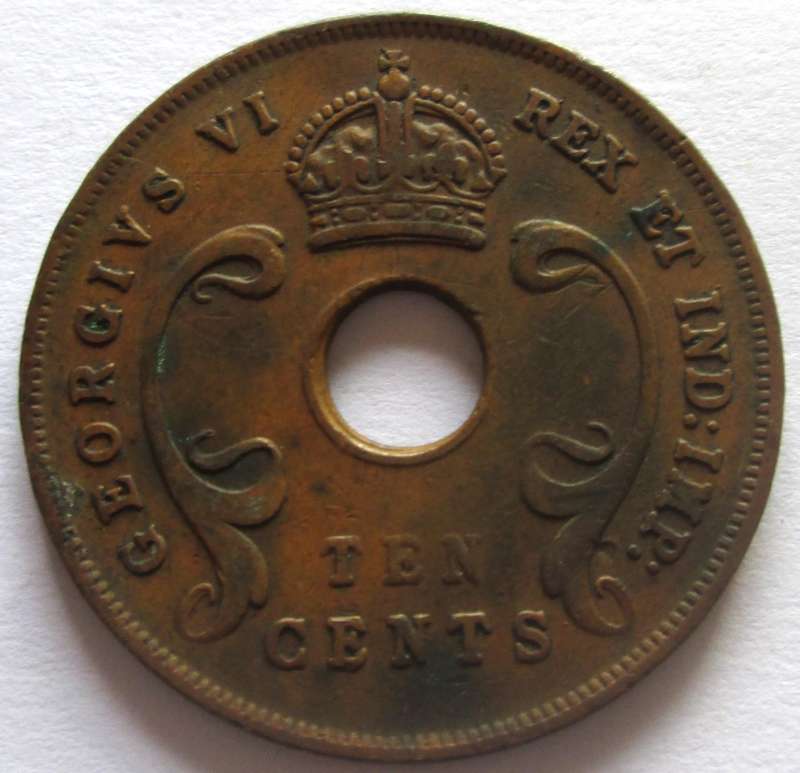 1943 East Africa 10 Cents