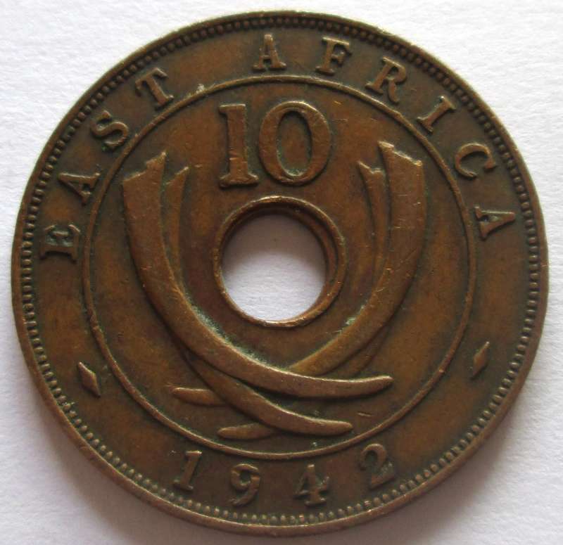 1942 East Africa 10 Cents