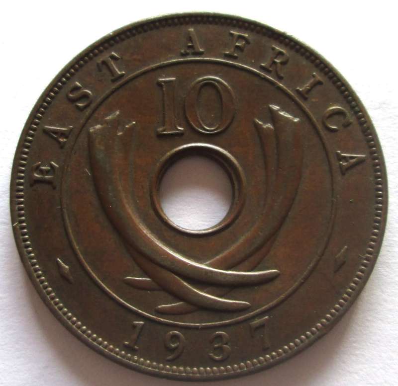 1937 East Africa 10 Cents