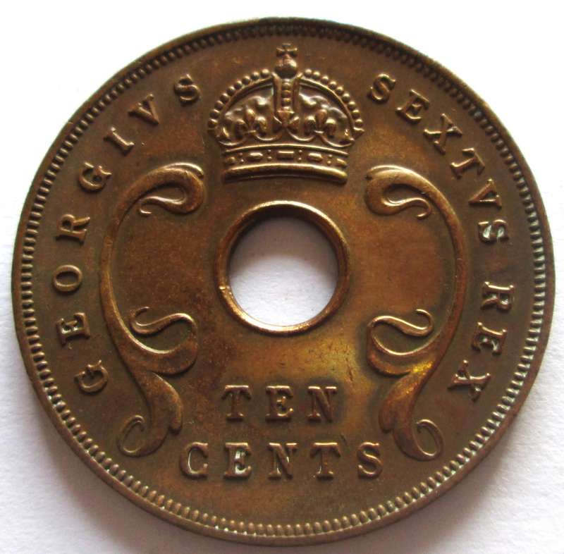 1952 East Africa 10 Cents