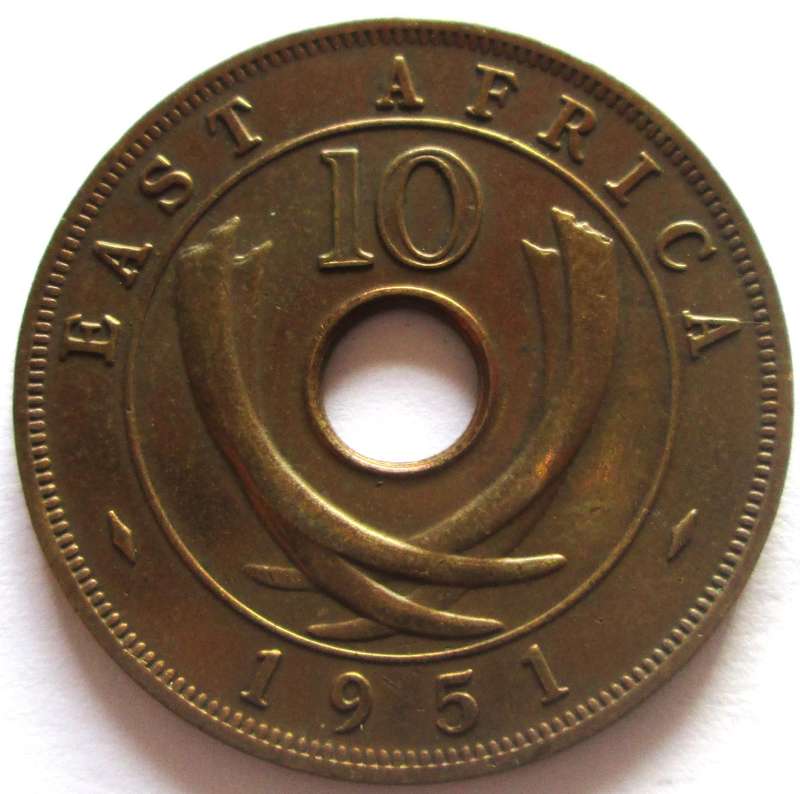 1951 East Africa 10 Cents
