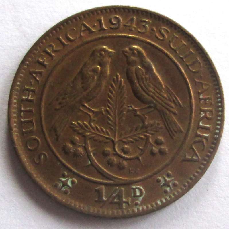 1943 Union of South Africa Quarter Penny