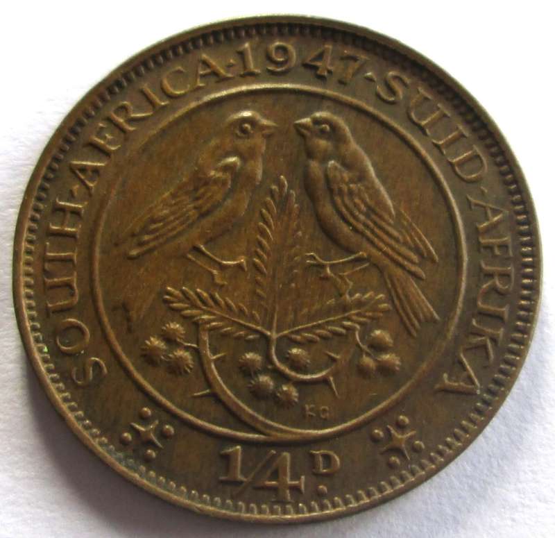 1947 Union of South Africa Quarter Penny