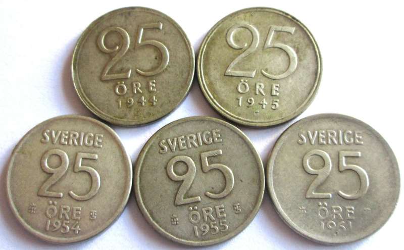 25 Ore Sweden 1944 + 1945 + 1954 + 1955 + 1961