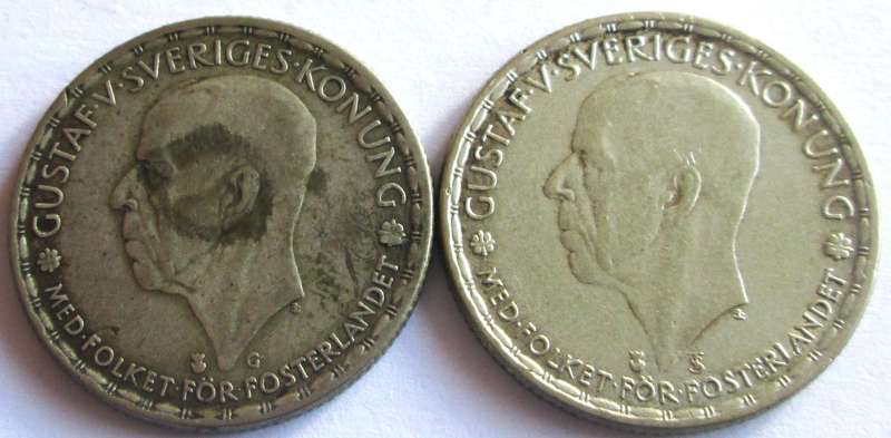 1 Krona Sweden 1943 + 1946