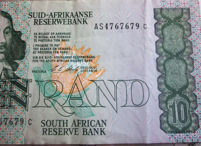 Ten Rand Republic of South Africa Serial Nr AS4767679 C