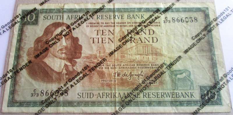 Ten Rand Republic of South Africa Serial Nr C373 866038