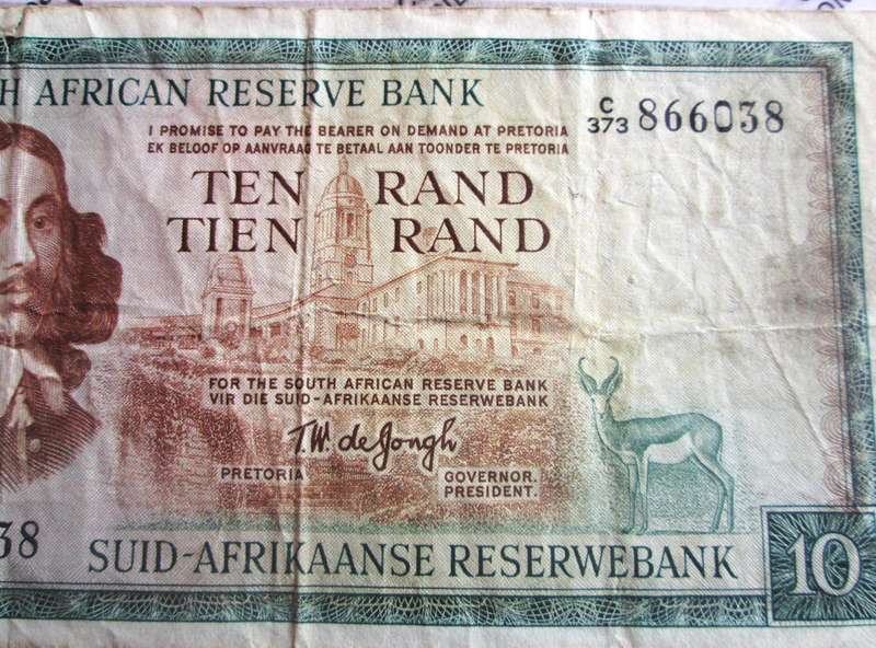 Ten Rand Republic of South Africa Serial Nr C373 866038