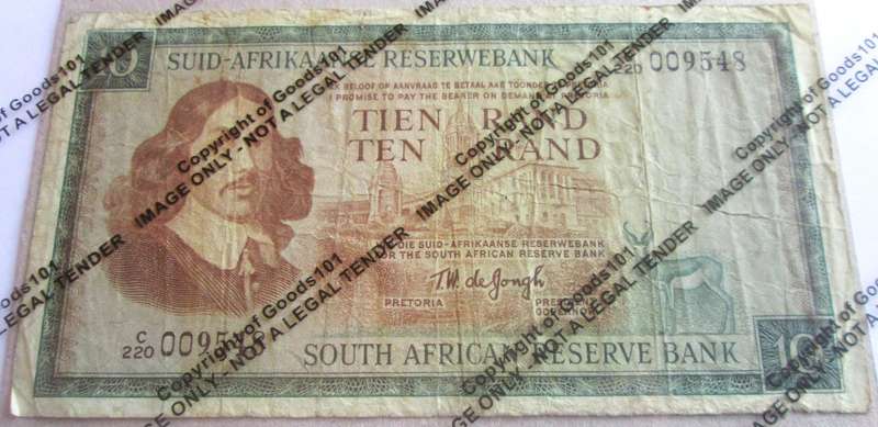Ten Rand Republic of South Africa Serial Nr C220 009548