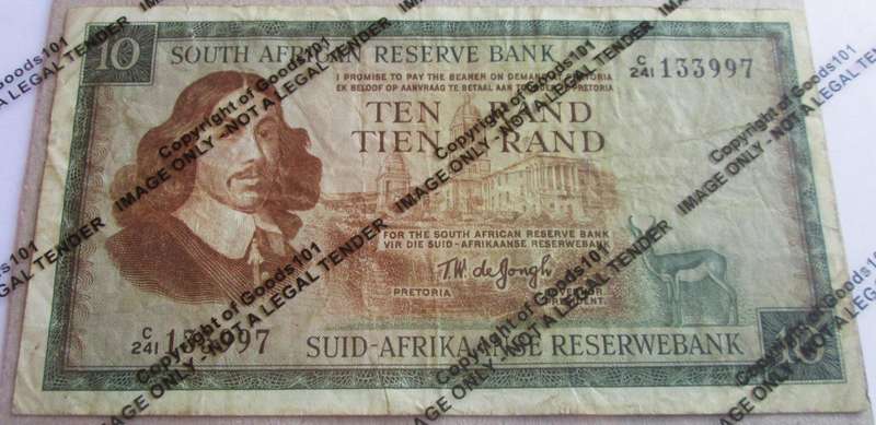 Ten Rand Republic of South Africa Serial Nr C241 133997