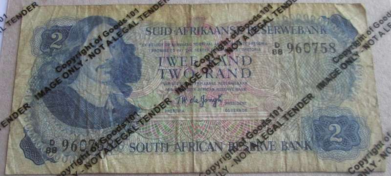 Two Rand Republic of South Africa Serial Nr D88 960758