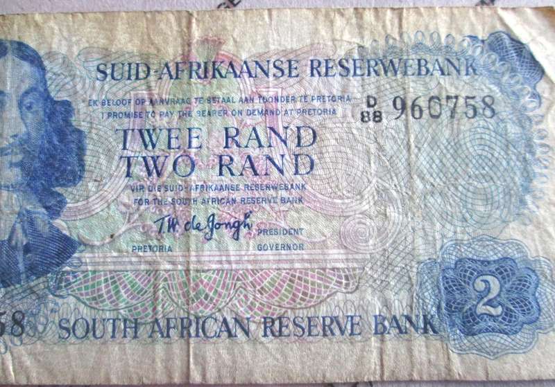 Two Rand Republic of South Africa Serial Nr D88 960758