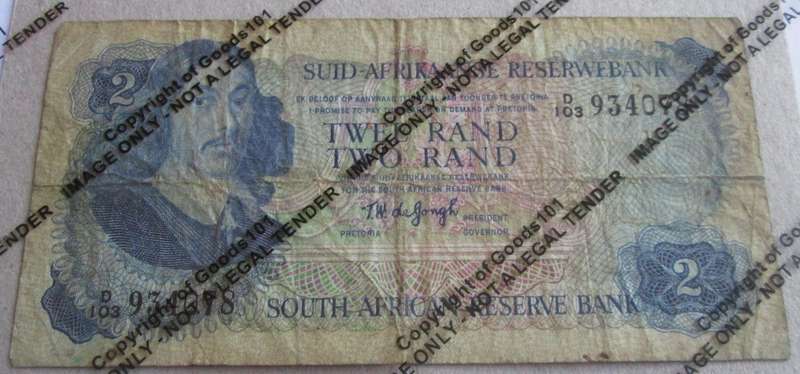 Two Rand Republic of South Africa Serial Nr DI03 934078