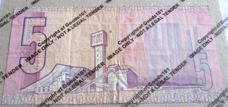 Five Rand Republic of South Africa Serial Nr B561 038945