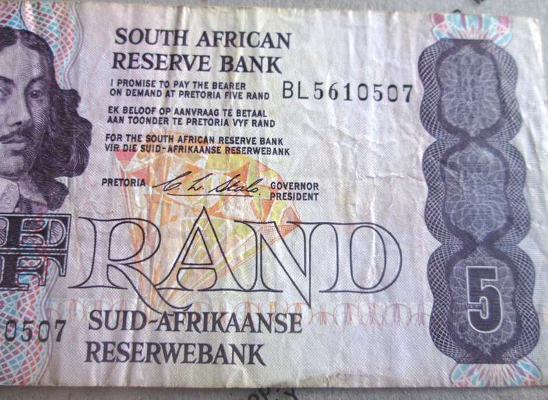 Five Rand Republic of South Africa Serial Nr BL5610507