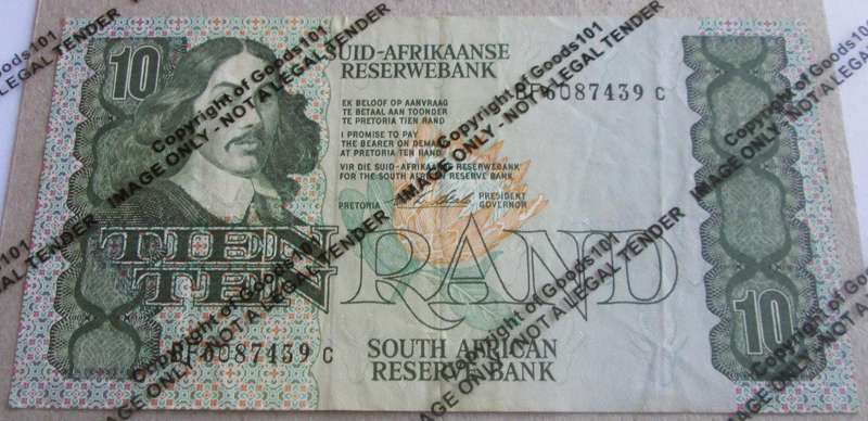 Ten Rand Republic of South Africa Serial Nr BF6087439 C