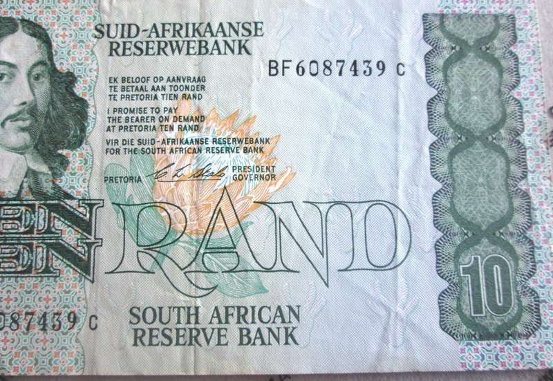 Ten Rand Republic of South Africa Serial Nr BF6087439 C