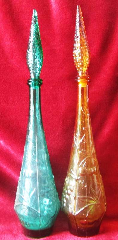 1970 Empoli Glass Decanters with Stopper