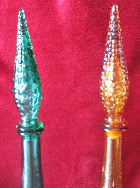 1970 Empoli Glass Decanters with Stopper
