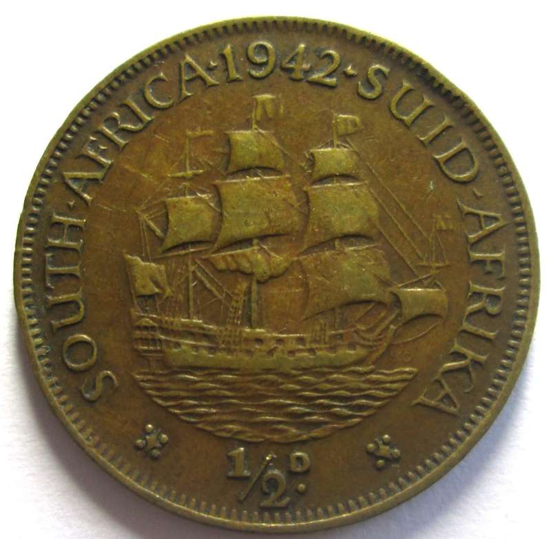 1942 Union of South Africa Half Penny