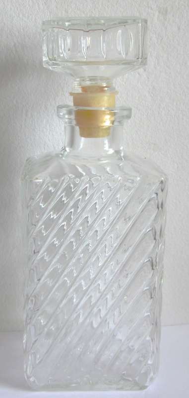 Mini Decanter with Stopper Pressed Glass