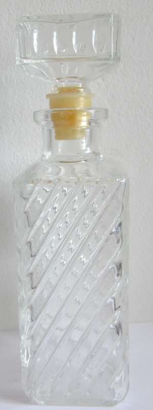 Mini Decanter with Stopper Pressed Glass