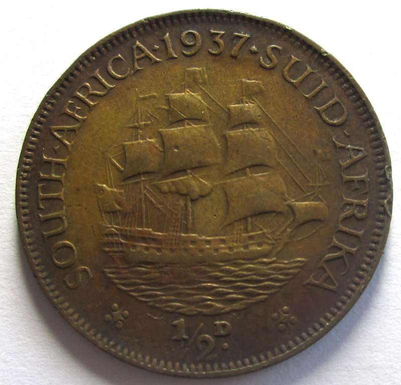1937 Union of South Africa Half Penny