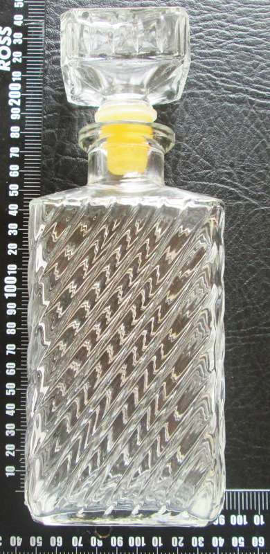 Mini Decanter with Stopper Pressed Glass