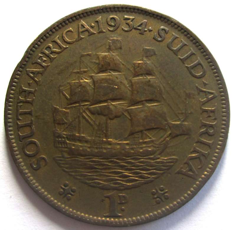 1934 Union of South Africa 1 Penny