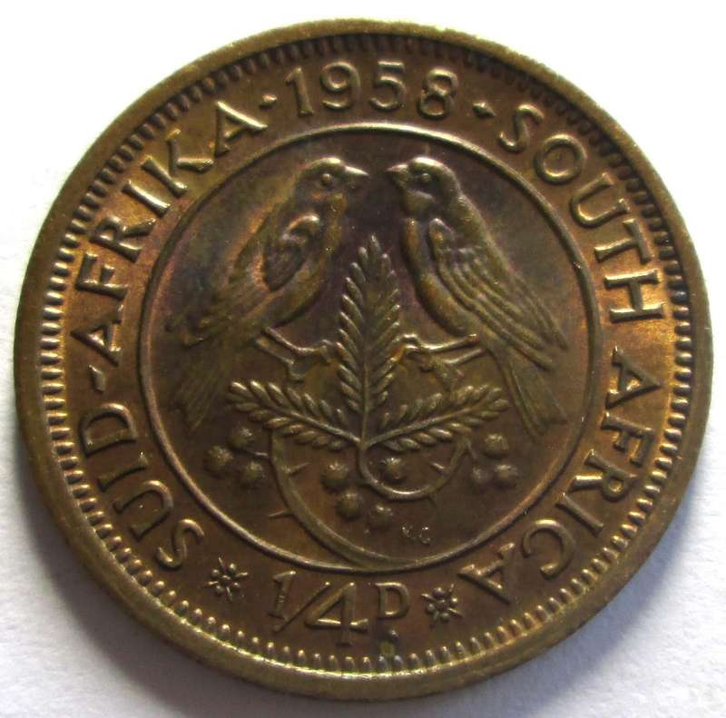 1958 Union of South Africa Quarter Penny