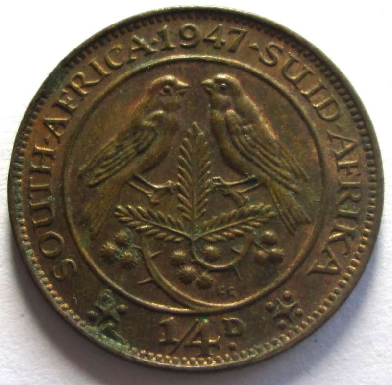 1947 Union of South Africa Quarter Penny