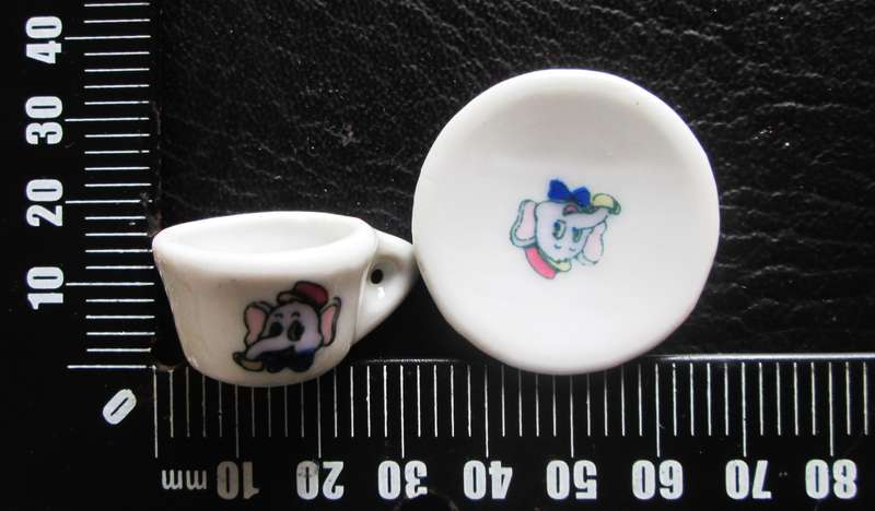 Elephant Miniature Doll House Tea Coffee Set
