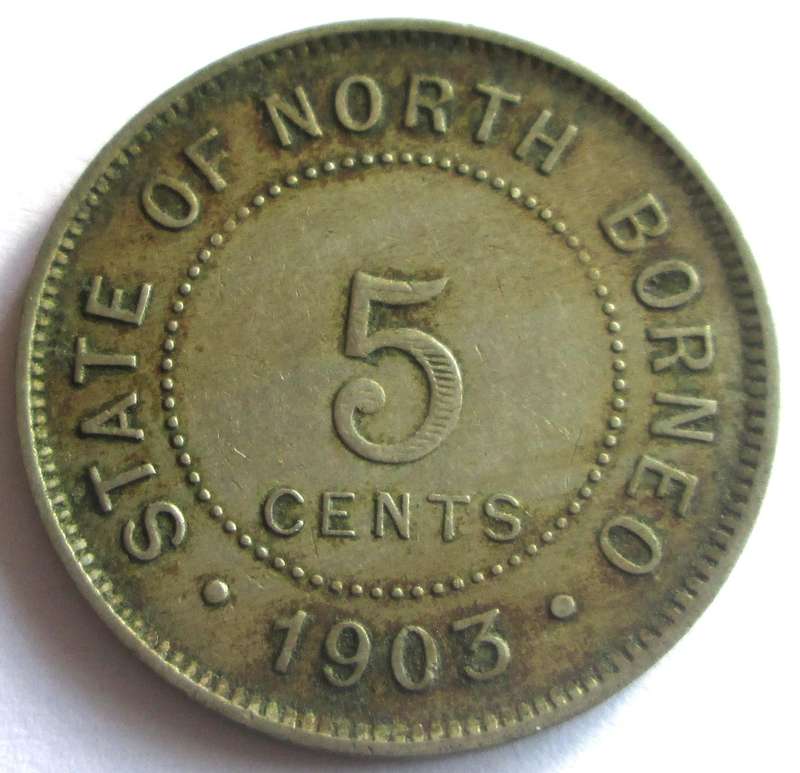 1903 British Malaysia North Borneo 5 Cents
