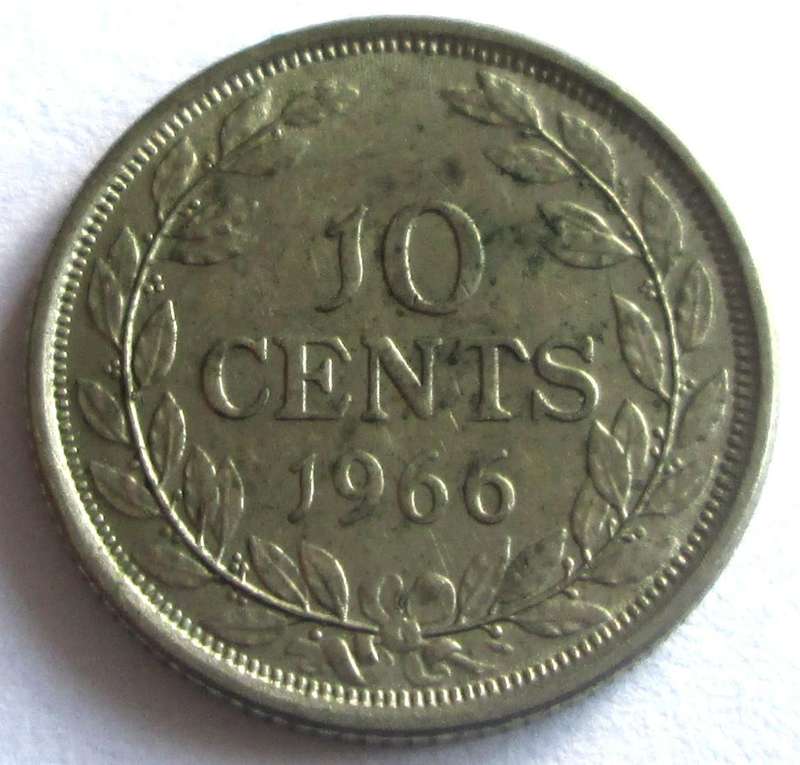1966 Liberia 10 Cents