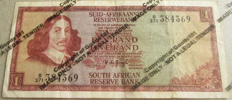 One Rand Republic of South Africa Serial Nr B371 384369