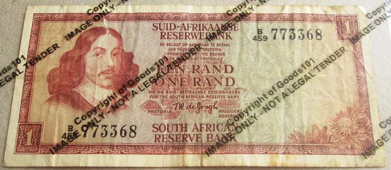 One Rand Republic of South Africa Serial Nr B459 773368