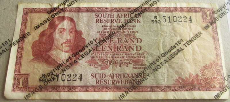 One Rand Republic of South Africa Serial Nr B590 510224