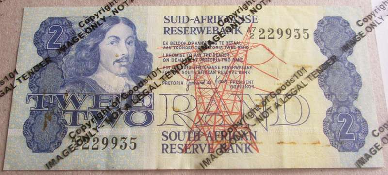 Two Rand Republic of South Africa Serial Nr A7 2 229935