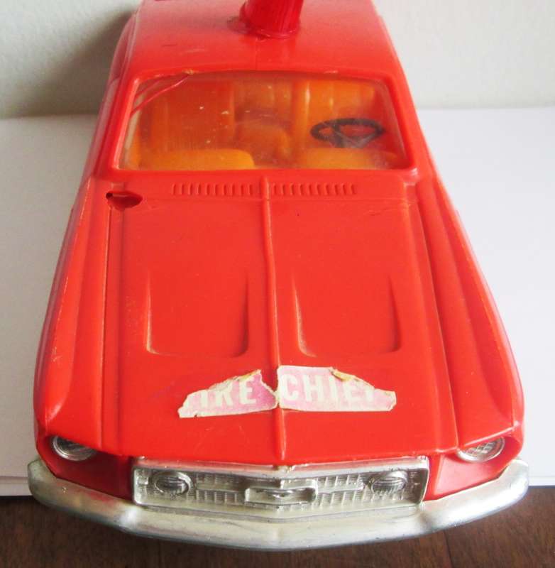 Fire Chief Mustang Battery Operator Plastic Car
